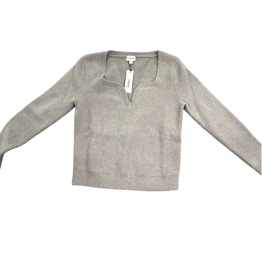 The Drop Preston Ribbed Sweetheart Neck Sweater